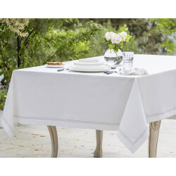 Gül Güler 2 Sıra Pikolu Masa Örtüsü 180x280 Silver - 1