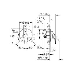 Grohe Bauedge Tek Kumandalı Banyo Bataryası 29079001 - 6