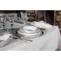 Gül Güler Dantelli Masa Örtüsü Gloria 180x280 Beyaz - 4