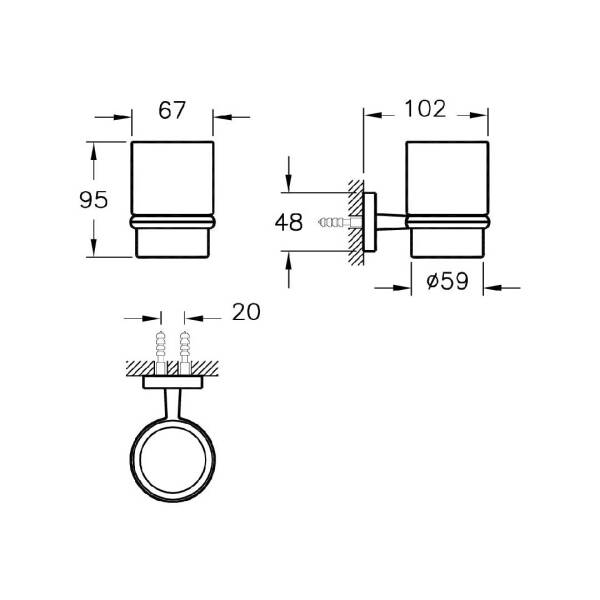 VitrA Q-Line Diş Fırçalığı Krom A44993 - 3