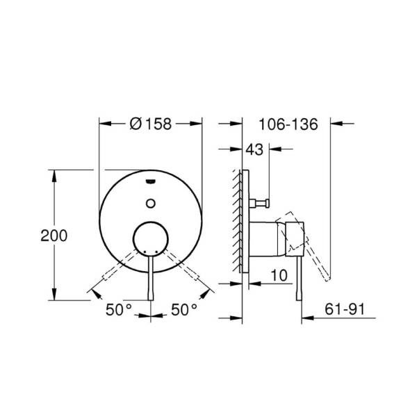 Grohe Essence Ankastre Banyo Bataryası 24058A01 - 2