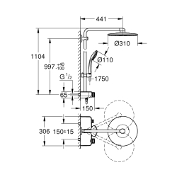 Grohe Euphoria SmartControl 310 Duo Duvara Monte Termostatik Bataryalı Duş Sistemi 26507GN0 - 4