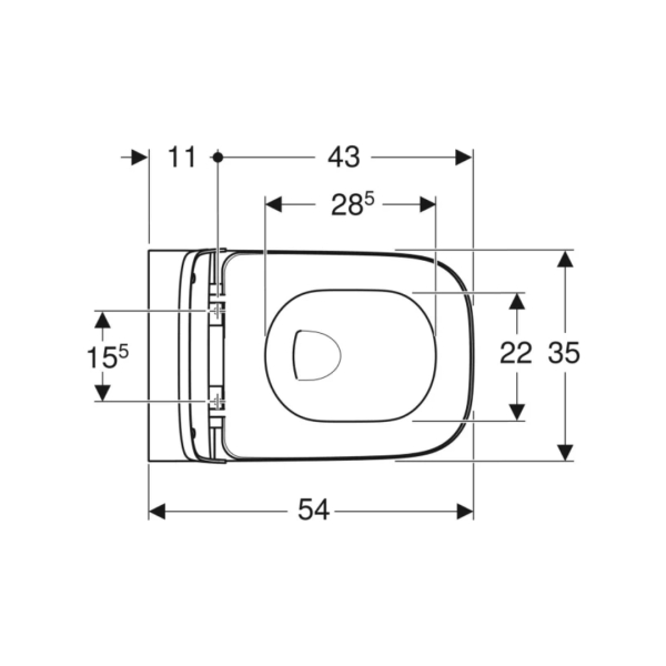 Geberit Smyle Square Rimfree Asma Klozet - Yavaş Kapanır Kapak Dahil 501.668.00.1 - 2