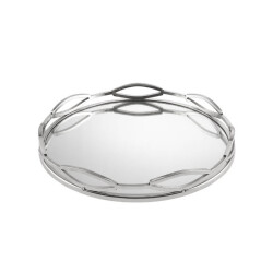 Paşabahçe Glance Metal Yuvarlak Tepsi 38x38x5 cm - 1