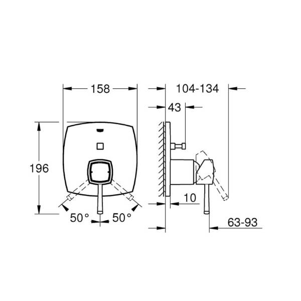 Grohe Grandera Ankastre Banyo Bataryası 24068IG0 - 4