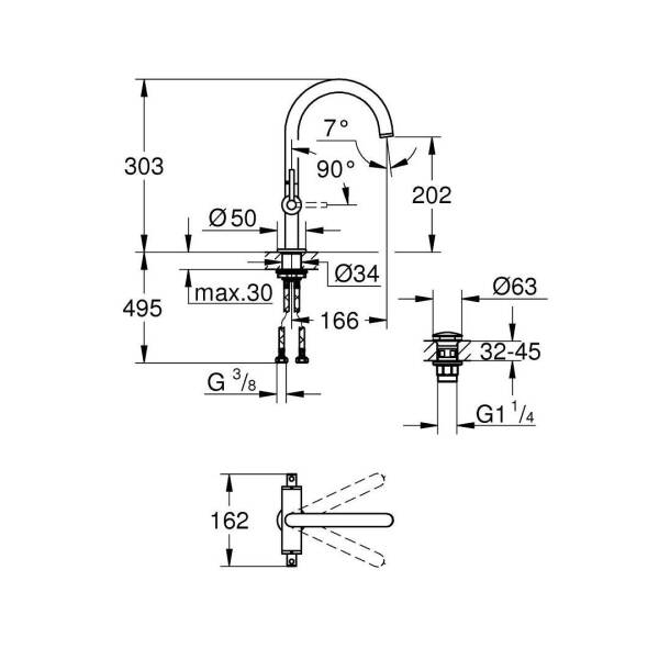Grohe Atrio Lavabo Bataryası L-Boyut 21145000 - 2