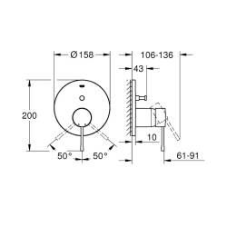 Grohe Essence Ankastre Banyo Bataryası 2 Çıkışlı 24058DL1 - 4