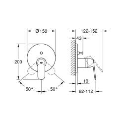 Grohe Eurosmart Cosmopolitan Ankastre Banyo/Duş Bataryası 2 Çıkışlı 24045000 - 4