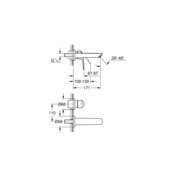 Grohe Eurosmart İki Delikli Lavabo Bataryası S-Boyut 29337003 - 4