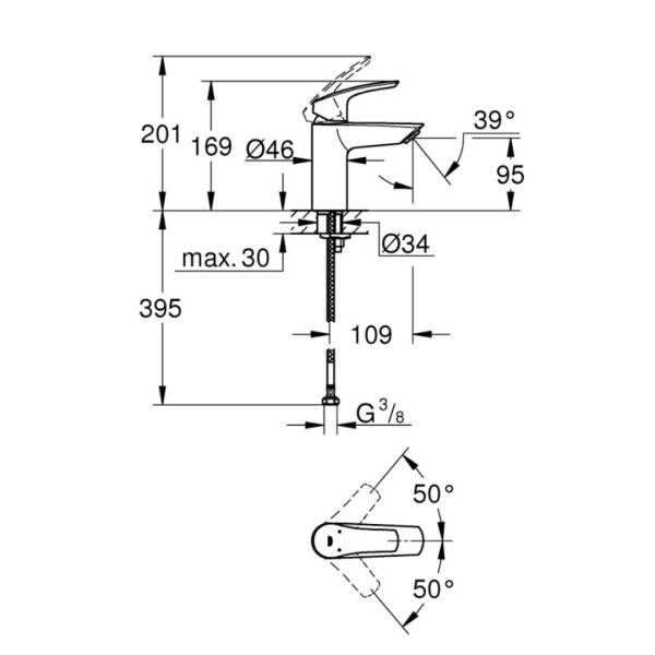 Grohe Eurosmart Lavabo Bataryası S-Boyut Krom 32467003 - 5