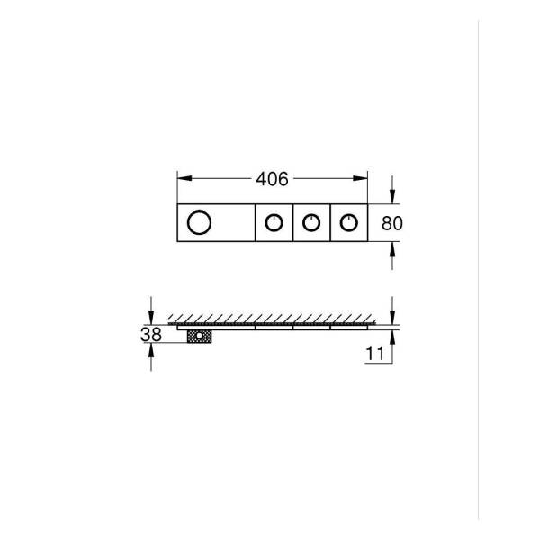 Grohe Grohtherm Aqua Tiles 3 Valfli Akış Kontrollü Ankastre Termostatik Duş Bataryası Br. Cool Sunrise 106866GN00 - 5