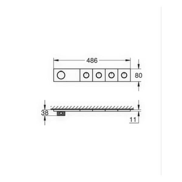 Grohe Grohtherm Aqua Tiles 4 Valfli Akış Kontrollü Ankastre Termostatik Duş Bataryası Br. Warm Sunset 106867DL00 - 5