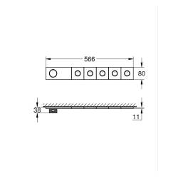 Grohe Grohtherm Aqua Tiles 5 Valfli Akış Kontrollü Ankastre Termostatik Duş Bataryası Br. Warm Sunset 106868DL00 - 5