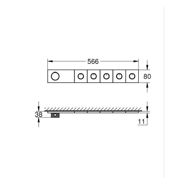 Grohe Grohtherm Aqua Tiles 5 Valfli Akış Kontrollü Ankastre Termostatik Duş Bataryası Krom 1068680000 - 5