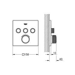 Grohe Grohtherm SmartControl Akış Kontrollü Ankastre Termostatik Banyo Bataryası 29126DC0 - 2