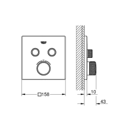 Grohe Grohtherm Smartcontrol Çift Valfli Akış Kontrollü Ankastre Termostatik Duş Bataryası 29124AL0 - 2