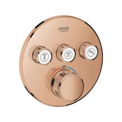 Grohe Grohtherm Smartcontrol Üç Valfli Akış Kontrollü Ankastre Termostatik Duş Bataryası Warm Sunset 29121DA0 - 1