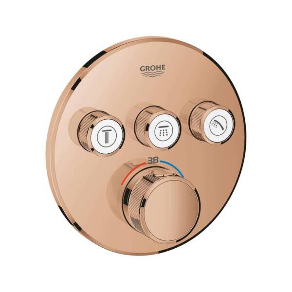 Grohe Grohtherm Smartcontrol Üç Valfli Akış Kontrollü Ankastre Termostatik Duş Bataryası Warm Sunset 29121DA0 - 1
