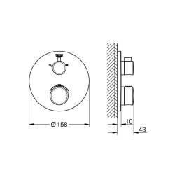 Grohe Grohtherm Termostatik Banyo Duş Bataryası 2 Yollu 1022082430 - 4