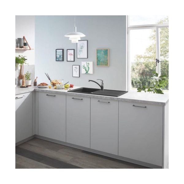 Grohe K400 Kuvars Kompozit Eviye 60 -C 100/50 Granit Siyah Rengi 31641AP0 - 2