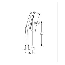 Grohe Rainshower Aqua El Duşu 3 Akışlı Krom+Siyah 101676KI00 - 6