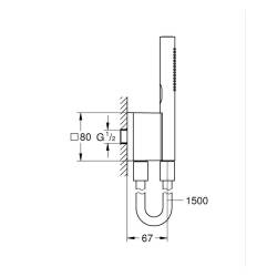 Grohe Rainshower Aqua Manyetik Duvar Askılı El Duşu Seti 2 Akışlı Krom+Siyah 105006KI00 - 6