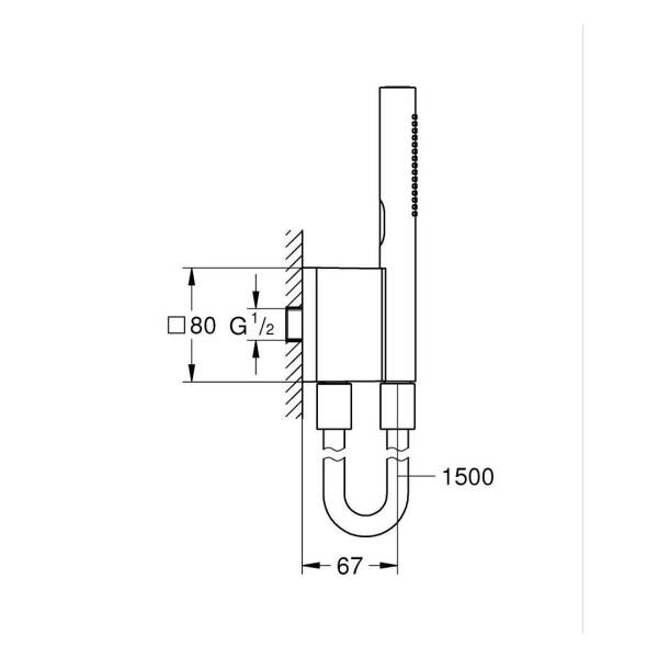 Grohe Rainshower Aqua Manyetik Duvar Askılı El Duşu Seti 2 Akışlı Krom+Siyah 105006KI00 - 6