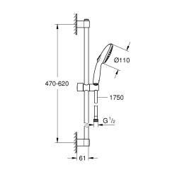 Grohe Tempesta 110 Sürgülü Duş Seti 2 Akışlı Rain Jet 261622433 - 4