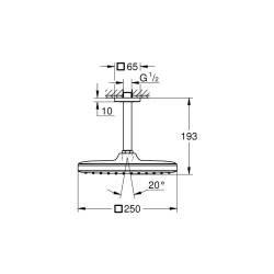 Grohe Tempesta 250 Cube Tepe Duşu Set 142 mm Tek Akışlı Mat Siyah 266882430 - 4