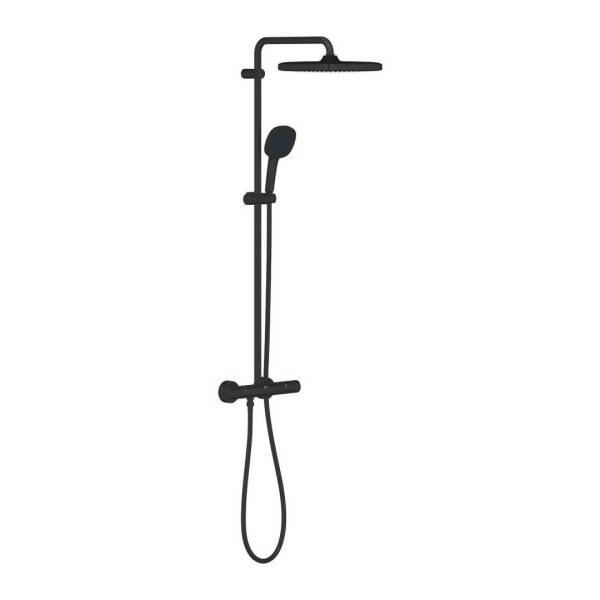 Grohe Tempesta System 250 Cube Duvara Monte Termostatik Bataryalı Duş Sistemi Mat Siyah 266892431