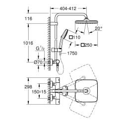 Grohe Tempesta System 250 Cube Termostatik Duş Bataryalı Duş Sistemi 26689001 - 4