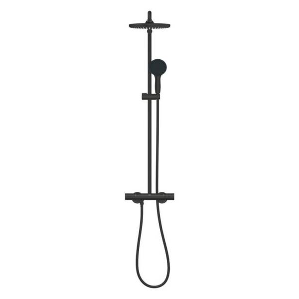 Grohe Tempesta System 250 Duvara Monte Termostatik Bataryalı Duş Sistemi Mat Siyah 266702431 - 3