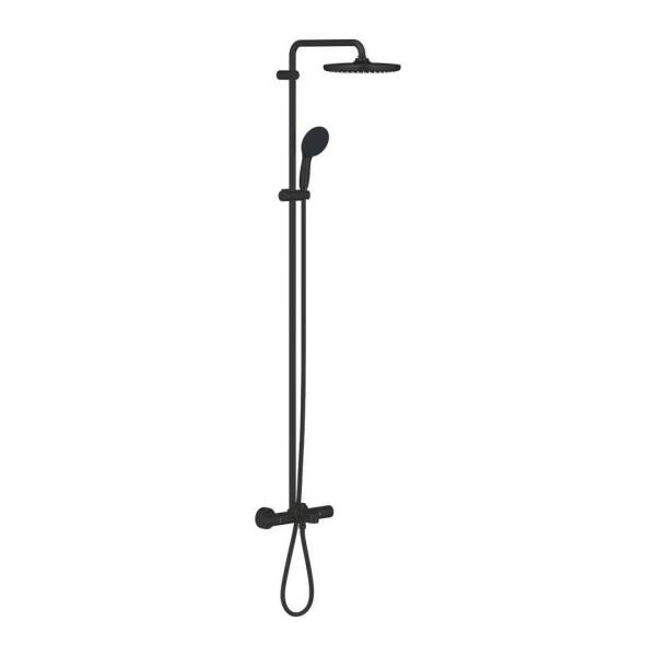 Grohe Tempesta System 250 Duvara Monte Termostatik Bataryalı Duş Sistemi Mat Siyah 266722431 - 1