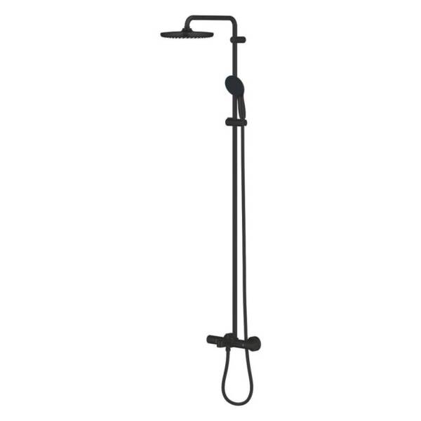 Grohe Tempesta System 250 Duvara Monte Termostatik Bataryalı Duş Sistemi Mat Siyah 266722431 - 4