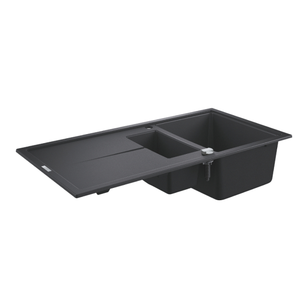 Grohe K400 Kuvars Kompozit Eviye 60-C 1,5 Hazneli 100 cm Siyah Granit 31642AP0 - 1