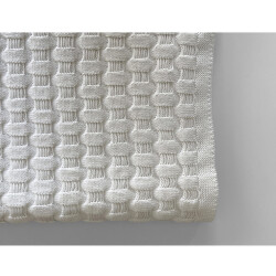 Gül Güler Koltuk Şalı Hasır Örgü 80x120 Beyaz - 1
