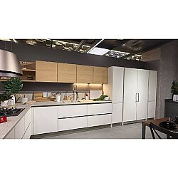 Lineadecor Luna S-Mat Lake Mutfak – Taş Beyaz / Ahşap Cilalı Nordik Kestane (TEŞHİR) - Lineadecor