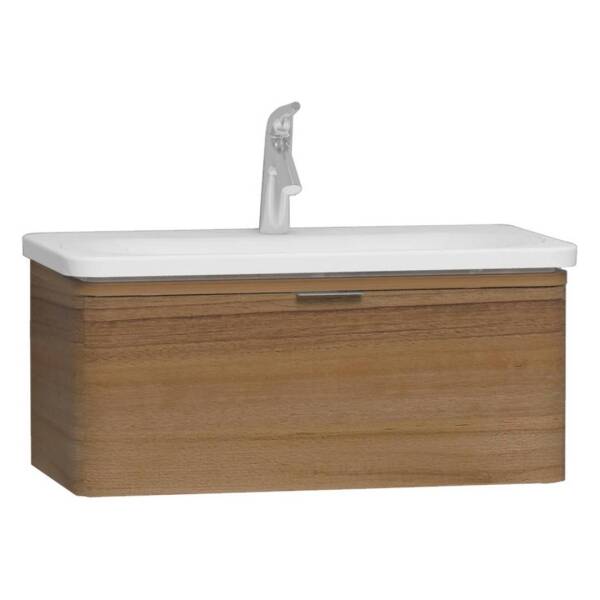 Vitra Nest Trendy Lavabo Dolabı 80 cm Tek Çekmeceli Hareli Doğal Ahşap 56138 - 1