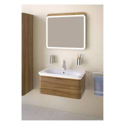 Vitra Nest Trendy Lavabo Dolabı 80 cm Tek Çekmeceli Hareli Doğal Ahşap 56138 - 3