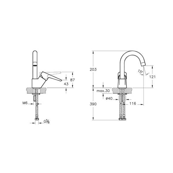 Vitra Artema Solid S Lavabo Bataryası Döner Borulu Krom A42442 - 2