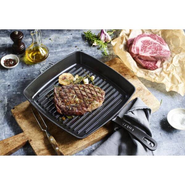 Staub Döküm Demir Amerikan Izgara Tava 26 cm Siyah - 2