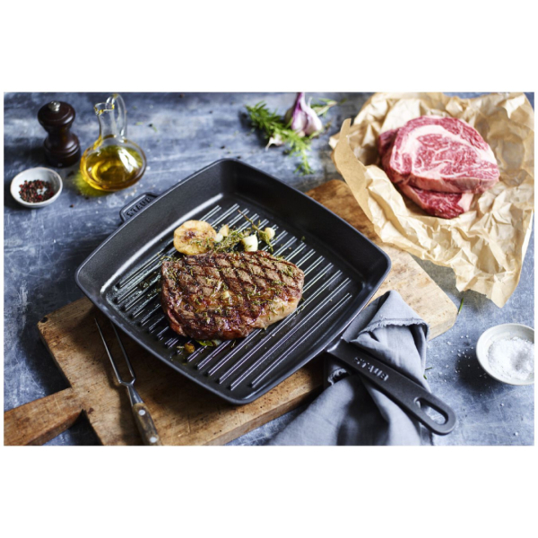 Staub Döküm Demir Amerikan Izgara Tava 30 cm Siyah - 2