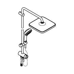 Grohe Tempesta Cosmopolitan System 250 Cube Duş Başlıklı Duvara Monte Duş Sistemi - 2