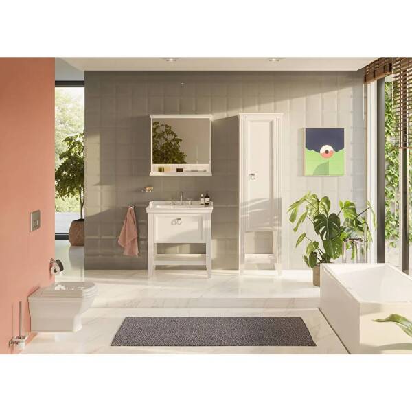Vitra Valarte Tek Çekmeceli Etajerli Lavabo Dolabı 80 cm Mat Beyaz - 2