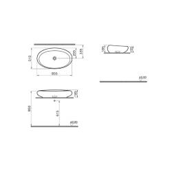 Vitra İstanbul Oval Çanak Lavabo 85 cm 4446B403-0016 - 3